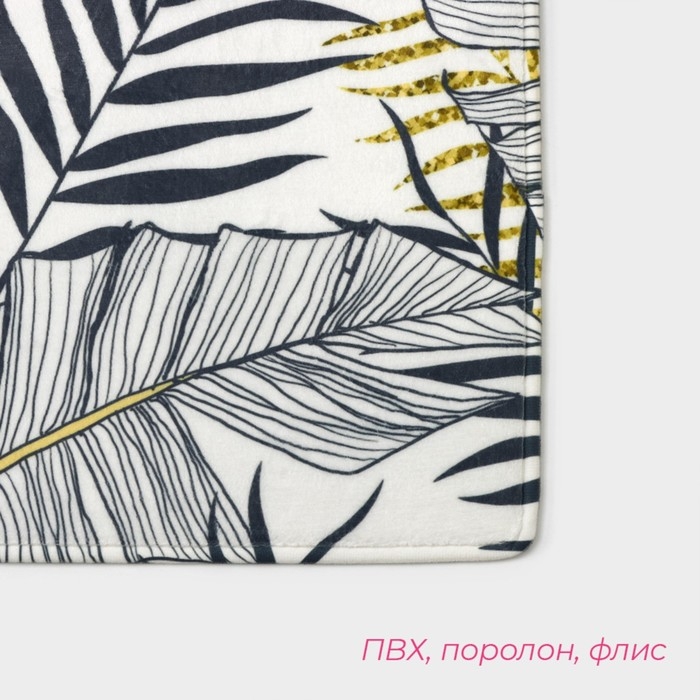 Коврик для ванной и туалета Доляна «Листья», 45×120 см Коврик для ванной и туалета Доляна «Листья», 45×120 см