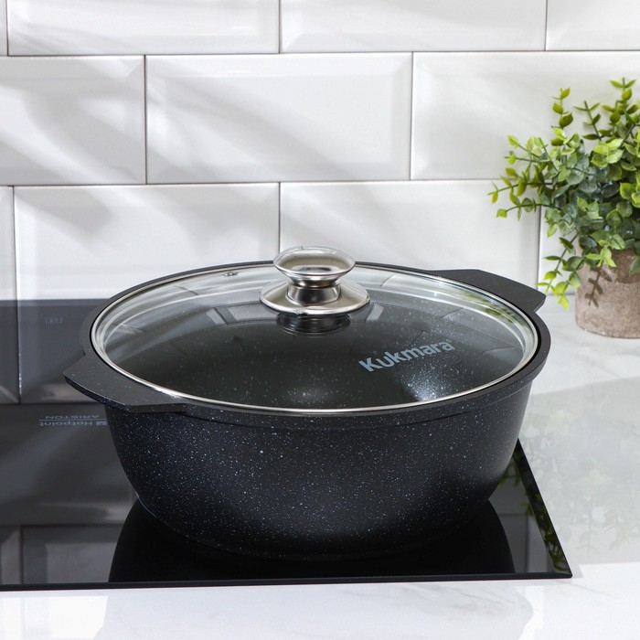 Жаровня, 4 л, d=28 см, h=10,5 см, антипригарное покрытие, цвет тёмный мрамор Жаровня, 4 л, d=28 см, h=10,5 см, антипригарное покрытие, цвет тёмный мрамор