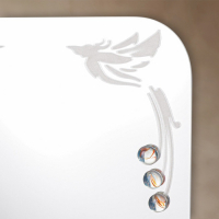 Зеркало &laquo;Райские птицы&raquo;, с пескоструйной графикой и фьюзингом, настенное, с полочкой, 35&times;45