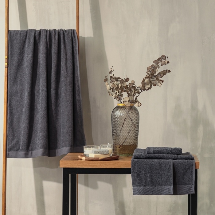 Набор махровых полотенец LoveLife Набор махровых полотенец LoveLife "Natural graphite" 3 шт: 70х130,50х80,30х50 см., 100% хл 1040190