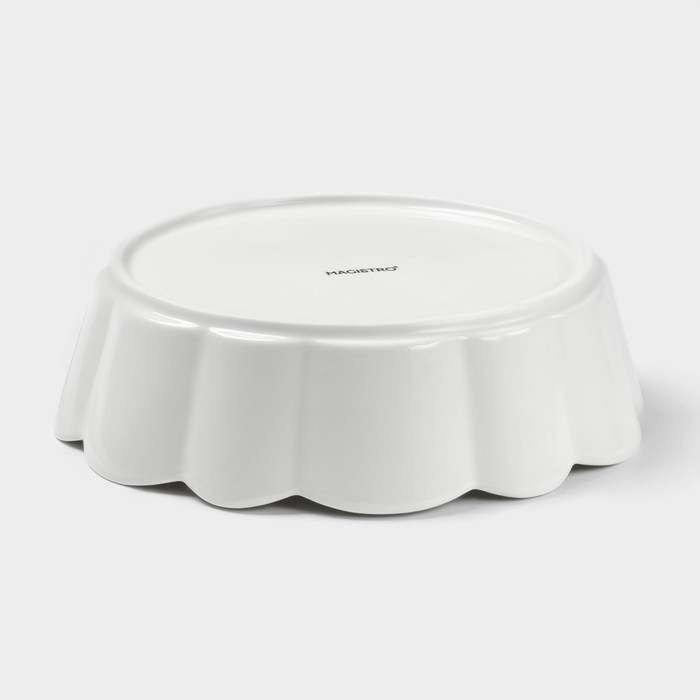 Блюдо фарфоровое для запекания Magistro &laquo;Флора&raquo;, d=20 см, цвет белый