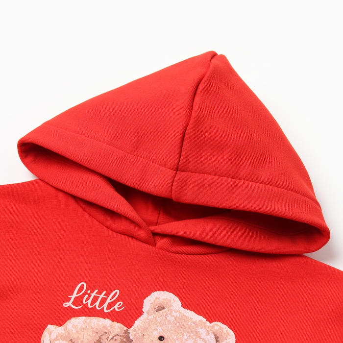 Джемпер с капюшоном Крошка Я "Мишка", рост 74-80 см, красный