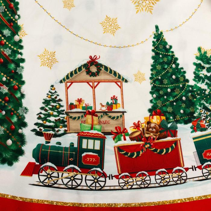 Скатерть новогодняя Этель &laquo;Новогодняя ярмарка&raquo; d=220 +/- 3см с ГМВО, 100% хлопок, саржа 190 гр/м2