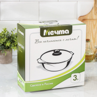 Жаровня «Гранит», 3 л, d=26 см, h=8 см, антипригарное покрытие, стеклянная крышка, цвет серый Жаровня «Гранит», 3 л, d=26 см, h=8 см, антипригарное покрытие, стеклянная крышка, цвет серый