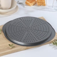 Форма для пиццы перфорированная Доляна, d=35,5 см, антипригарное покрытие Форма для пиццы перфорированная Доляна, d=35,5 см, антипригарное покрытие