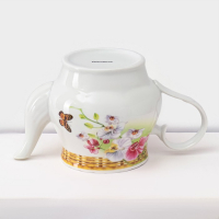 Набор чайный керамический на металлической подставке Доляна &laquo;Садовый дворик&raquo;, 13 предметов: 6 чашек 200 мл, 6 блюдец d=14,1 см, чайник 1 л ㅤ