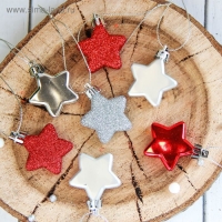 Украшение ёлочное "Звёздочки ассорти" (набор 15 шт) 3,5 см, микс