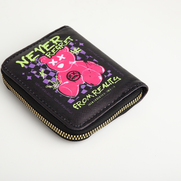 Кошелёк на молнии, цвет чёрный Кошелёк на молнии, цвет чёрный