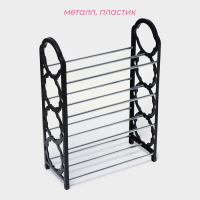 Обувница Доляна, 4 яруса, 42&times;19&times;58 см, цвет чёрный