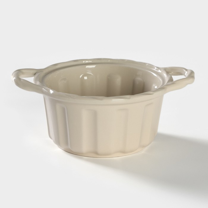 Горшок из жаропрочной керамики для запекания Доляна &laquo;Массимо&raquo;, 20&times;15&times;7,5&times;11,5 см, цвет бежевый