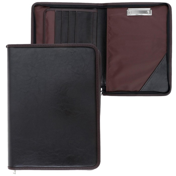 Пaпка деловая, искусственная кожа, для бумаг, 360 х 260 х 30 мм, с металлическим прижимом, 6Д07 Пaпка деловая, искусственная кожа, для бумаг, 360 х 260 х 30 мм, с металлическим прижимом, 6Д07 "Люкс", коричневая