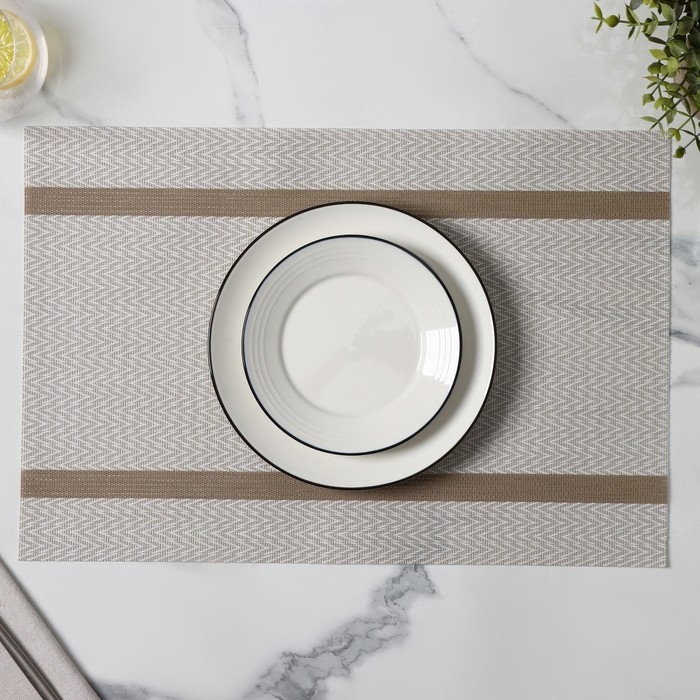 Салфетка сервировочная на стол Доляна &laquo;Рона&raquo;, 45&times;30 см, цвет бежевый