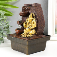 Фонтан настольный от сети "Золотой Ганеша - природный фонтан" 19х12,5х12,5 см Фонтан настольный от сети "Золотой Ганеша - природный фонтан" 19х12,5х12,5 см