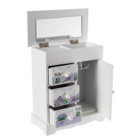 Шкатулка дерево комод 3 ящика+дверка "Лавандовое поле" 18,8х16,1х8,2 см