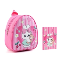 Детский рюкзак с блокнотом &laquo;Зайка&raquo;, 23х20,5 см