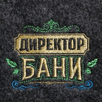Шапка для бани с вышивкой из серого войлока " Директор Бани " Шапка для бани с вышивкой из серого войлока " Директор Бани "