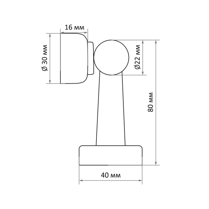 Упор дверной магнитный LOCKLAND, цвет белый