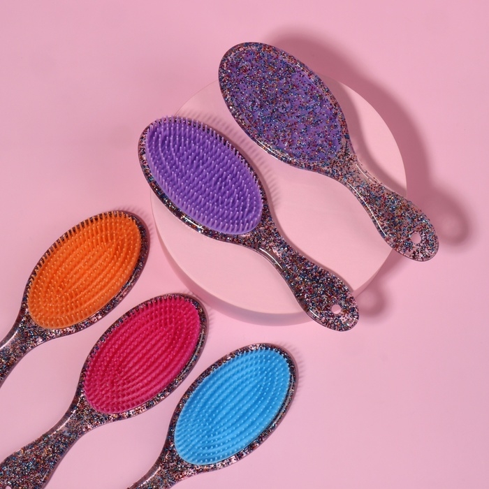 Расчёска массажная, 5,5 × 17,5 см, цвет МИКС Расчёска массажная, 5,5 × 17,5 см, цвет МИКС
