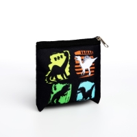 Кошелек детский текстильный "Дино", 11х9х0,5 см, цвет черный Кошелек детский текстильный "Дино", 11х9х0,5 см, цвет черный