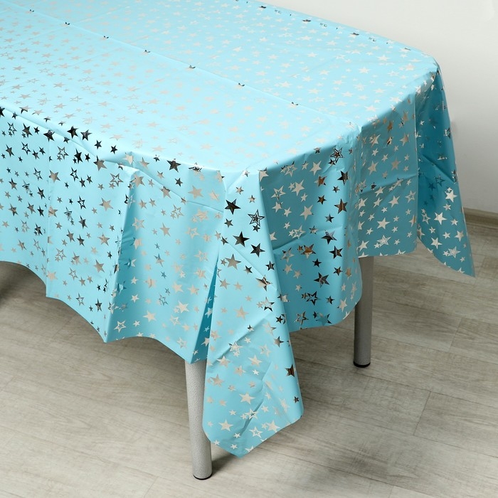 Скатерть &laquo;Звёзды&raquo;, 137 &times; 183 см, цвет голубой