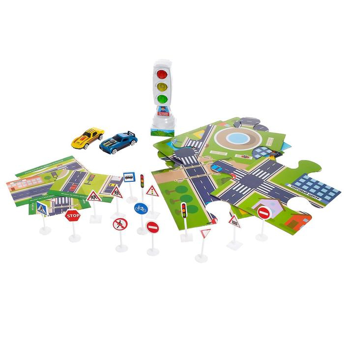 Светофор с игровым полем «Изучаем ПДД», световые эффекты, русский чип Светофор с игровым полем «Изучаем ПДД», световые эффекты, русский чип