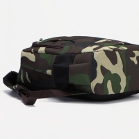 Рюкзак туристический, 16 л, отдел на молнии, 3 наружных кармана, &laquo;ЗФТС&raquo;, цвет зелёный/камуфляж