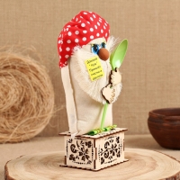 Оберег - шкатулка «Домовой с ложкой», 25 см, микс Оберег - шкатулка «Домовой с ложкой», 25 см, микс