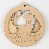 Ёлочная подвеска из дерева своими руками на новый год «Олень», новогодний набор для творчества Ёлочная подвеска из дерева своими руками на новый год «Олень», новогодний набор для творчества