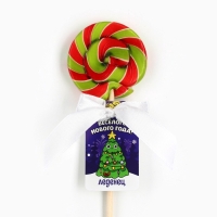 Леденец диск в пакете на палочке &laquo;Весёлого нового года&raquo; вкус яблоко 15 г