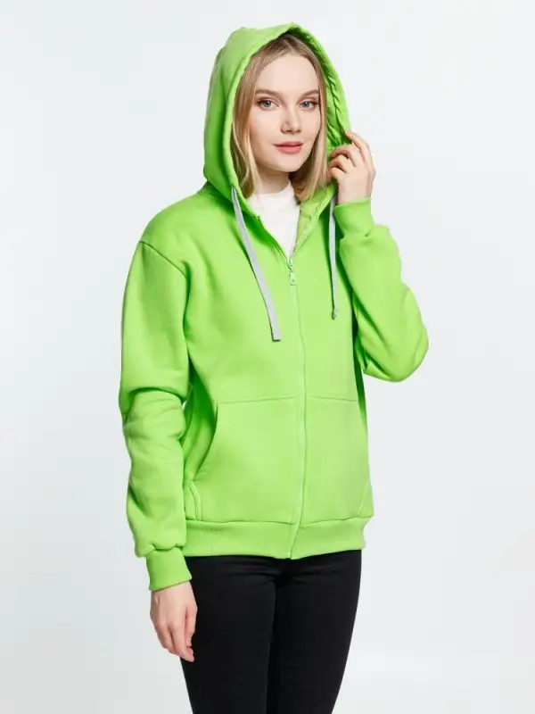 Толстовка на молнии с капюшоном Siverga Heavy, зеленое яблоко, размер L