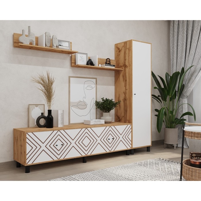 Полка HYGGE, 920х220х200, Дуб/Белый Полка HYGGE, 920х220х200, Дуб/Белый