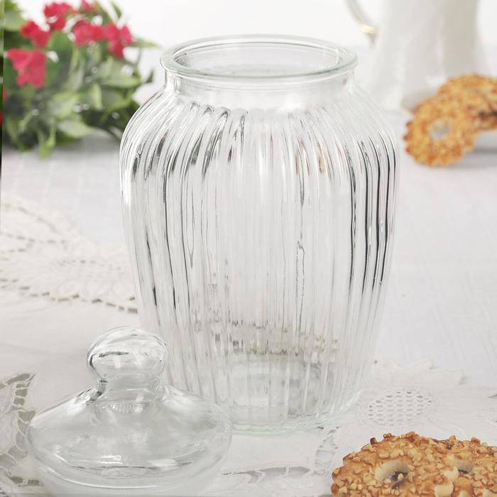 Банка для сыпучих продуктов &laquo;Луана&raquo;, 2,1 л, цвет прозрачный