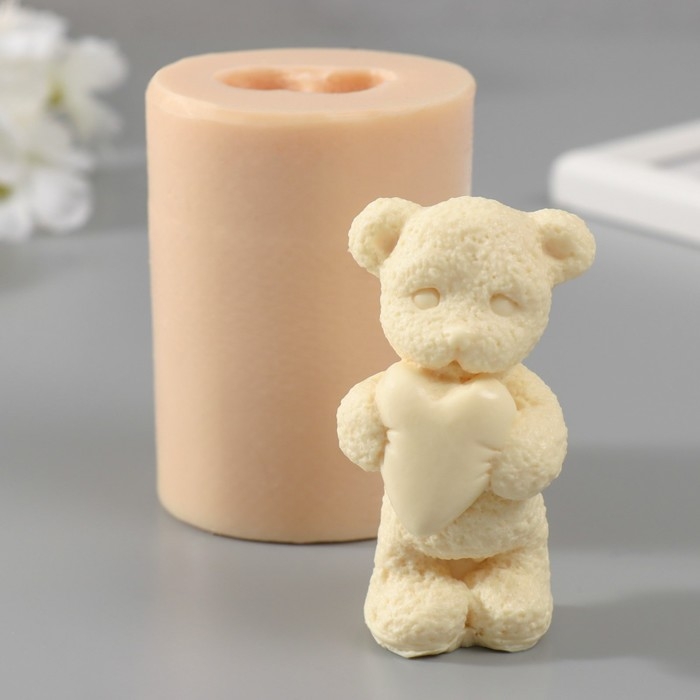 Молд силиконовый Молд силиконовый "Мишка с игрушкой" 4,5х4х7,5 см МИКС