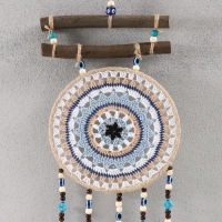 Ловец снов "Вязаные круги" холодные цвета 20х55 см Ловец снов "Вязаные круги" холодные цвета 20х55 см