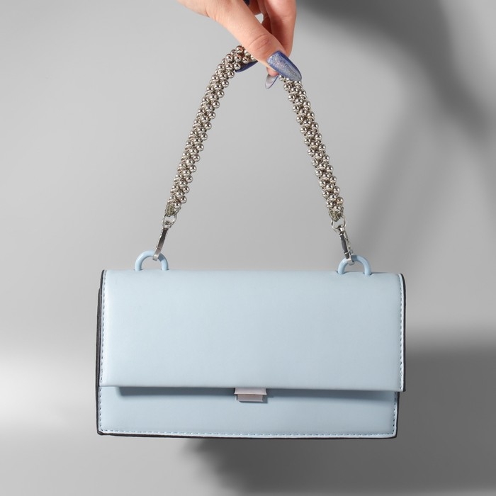 Ручка для сумки, шнур из бусин, 28 см, цвет серебряный