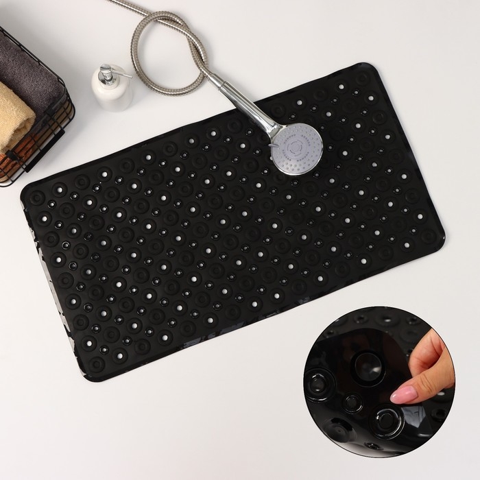 Коврик противоскользящий в ванну на присосках Доляна &laquo;Массажный&raquo;, 37&times;67 см, цвет МИКС