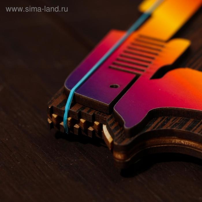 Сувенир деревянный «Резинкострел, красная звезда» + 4 резинки Сувенир деревянный «Резинкострел, красная звезда» + 4 резинки