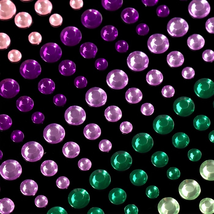 Стразы для декора ногтей, на клеевой основе, 24&times;13.5 см, d=3/4/5 мм, разноцветные