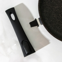 Сковорода Доляна &laquo;Элит&raquo;, d=24 см, съёмная ручка, антипригарное покрытие, цвет чёрный