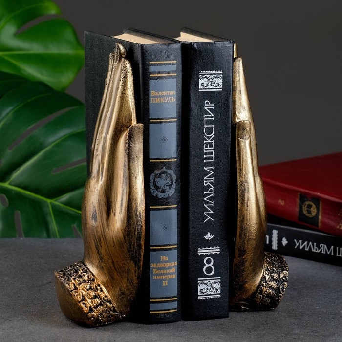 Набор фигур Набор фигур "Две ладони с Буддой" бронза, 11х21х8см