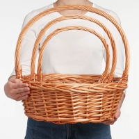 Набор корзин, 3 шт, 39&times;14/40 см,  30&times;12/35 см, 25&times;10/30 см, ива