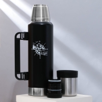 Термос &laquo;Компас&raquo;, 1.2 л, черный, сохраняет тепло 16-18 ч