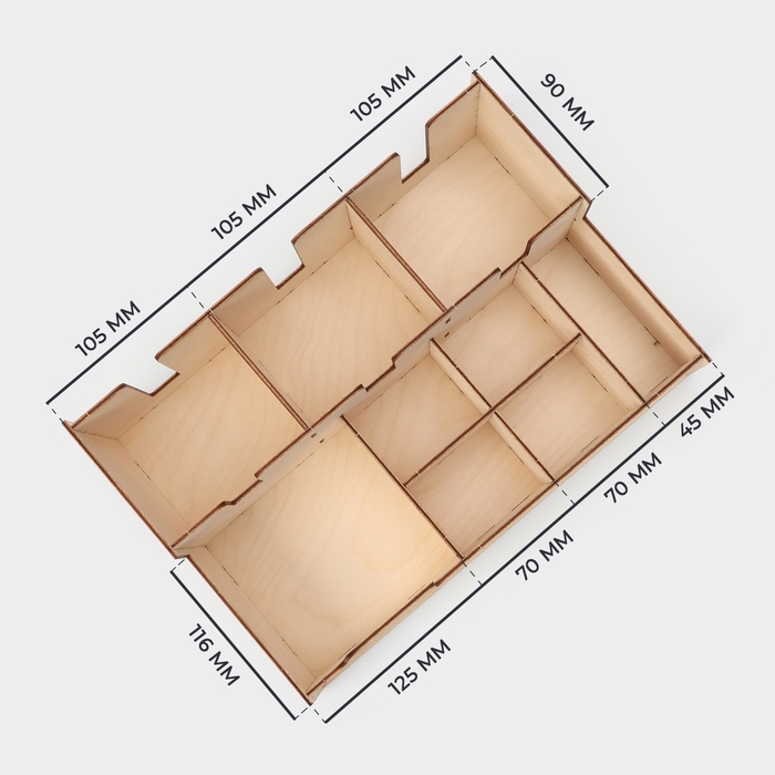 Подставка - органайзер деревянный барный Доляна, под стаканы, крышки, трубочки, салфетки, 40&times;25&times;15 см