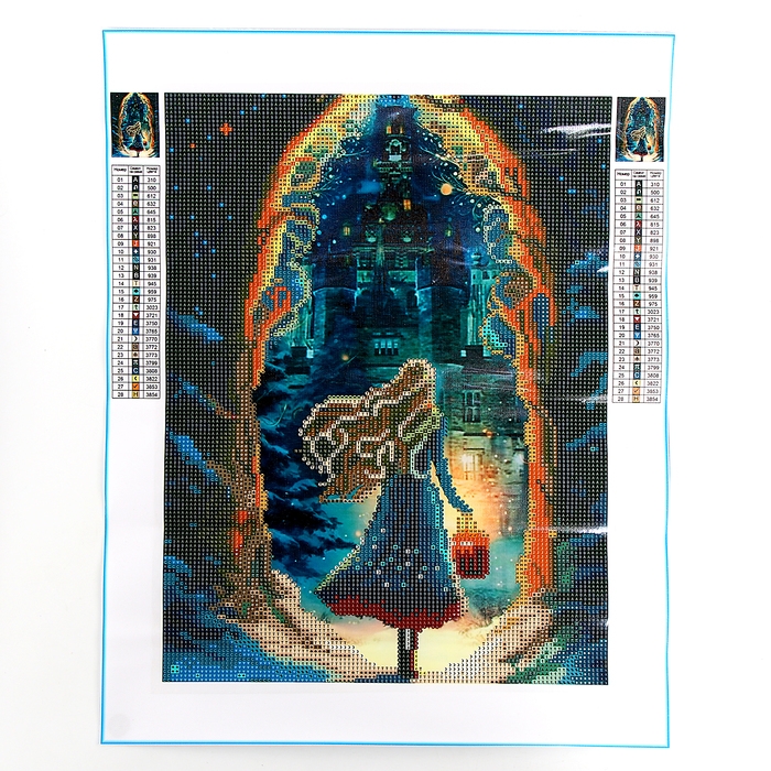 Новогодняя алмазная мозаика с частичным заполнением на холсте &laquo;Новый год. Сказка&raquo;, 30 х 40 см