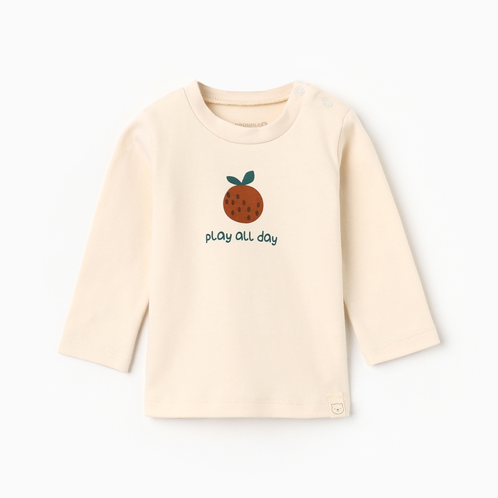 Футболка с дл. рукавом Крошка Я Oranges р. 68-74, молочный Футболка с дл. рукавом Крошка Я Oranges р. 68-74, молочный