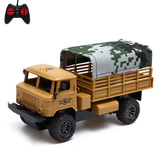 Грузовик радиоуправляемый &laquo;Военный&raquo;, работает от аккумулятора, цвет коричневый