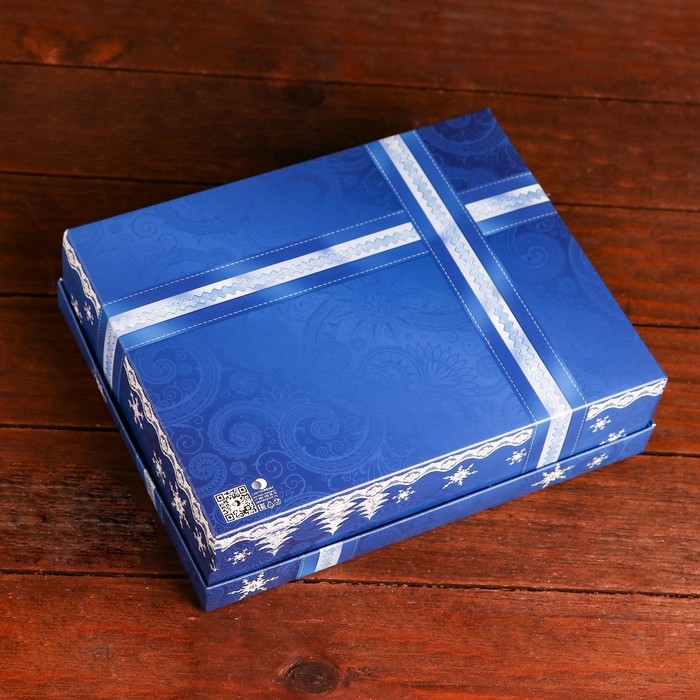 Новый год. Подарочная коробка "Подарочная коробка синяя", 23,5 х 6,5 х 18,7 см