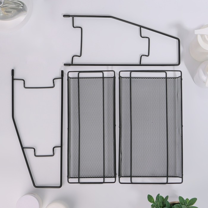 Органайзер для хранения косметических средств/принадлежностей, двухуровневый, 31 × 32 × 17 см, цвет чёрный Органайзер для хранения косметических средств/принадлежностей, двухуровневый, 31 × 32 × 17 см, цвет чёрный