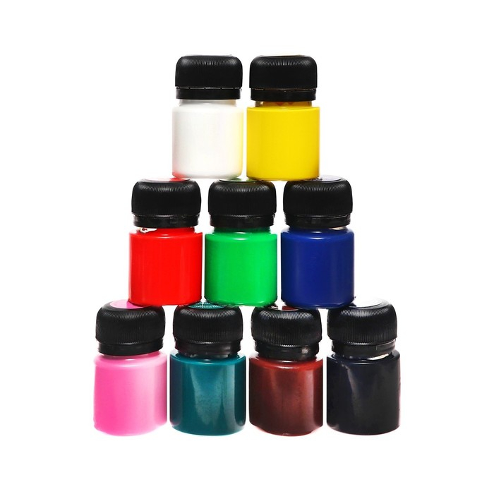 Краска акриловая, набор 9 цветов х 20 мл, ЗХК Decola, глянцевые, 2941115 Краска акриловая, набор 9 цветов х 20 мл, ЗХК Decola, глянцевые, 2941115