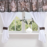 Комплект штор для кухни «Наоми» тюль (294х160 см), ламбрекен (290х40 см), подхваты Комплект штор для кухни «Наоми» тюль (294х160 см), ламбрекен (290х40 см), подхваты
